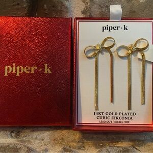 Piper K Gold Bow Earrings